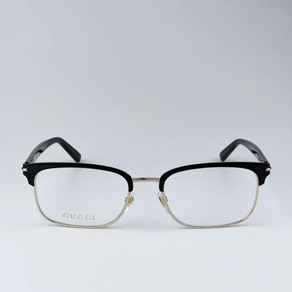 Gucci GG1448O 001 BRAND NEW Eyeglasses Gold Rectangle Unisex